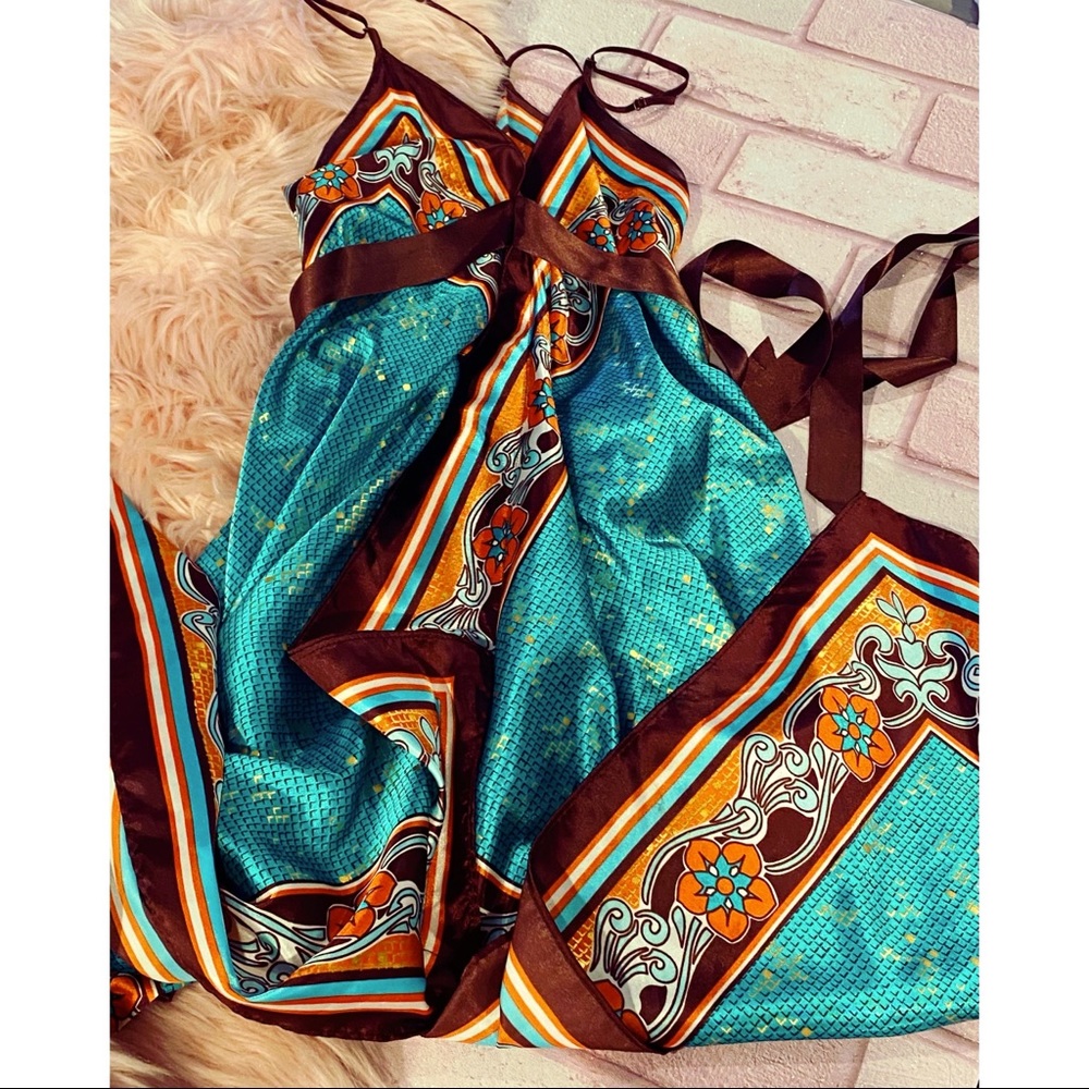 Silk like multi colored dress